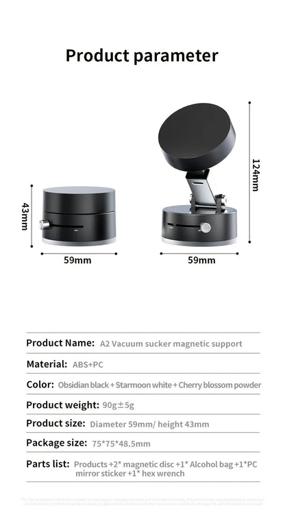 portable vaccum phone mount